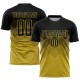 Benutzerdefiniertes Fußballtrikot mit Sublimationsdruck in Altgold und Schwarz Benutzerdefiniertes Fußballtrikot mit Sublimationsdruck in Altgold und Schwarz