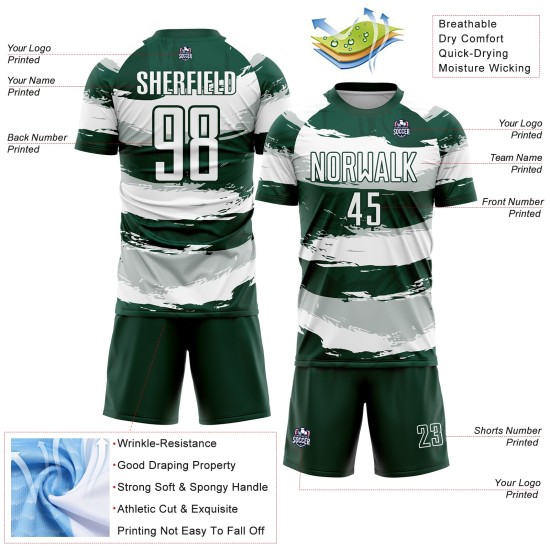 Benutzerdefiniertes grün-weißes Sublimations-Fußballtrikot