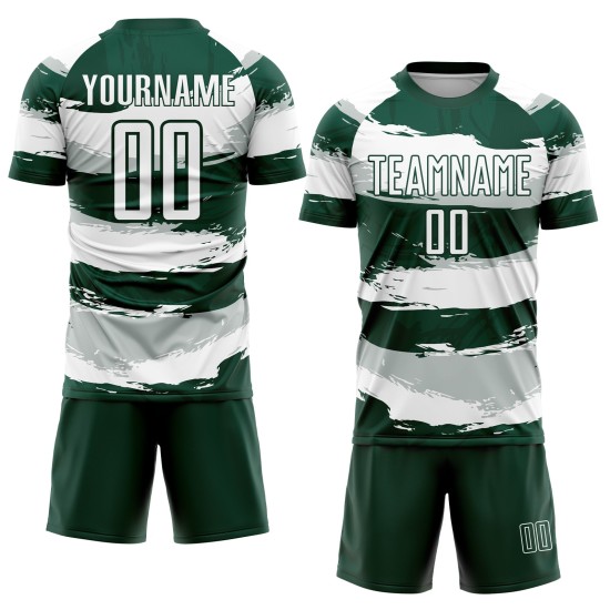 Benutzerdefiniertes grün-weißes Sublimations-Fußballtrikot